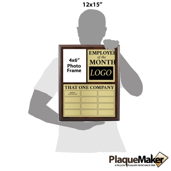 Employee of the Month Photo Perpetual Plaque Size Guide