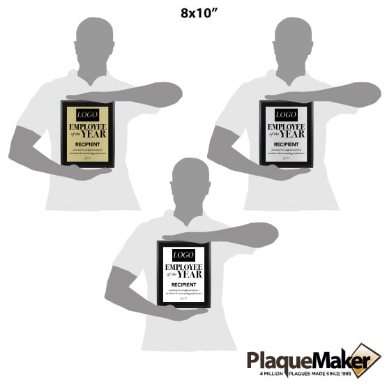 Employee of the Year Award Plaques - Style 1 Size Guide