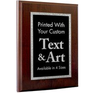 Customize your own stylish plaque with our silver Florentine plaques. Upload your artwork or logo and a special message.