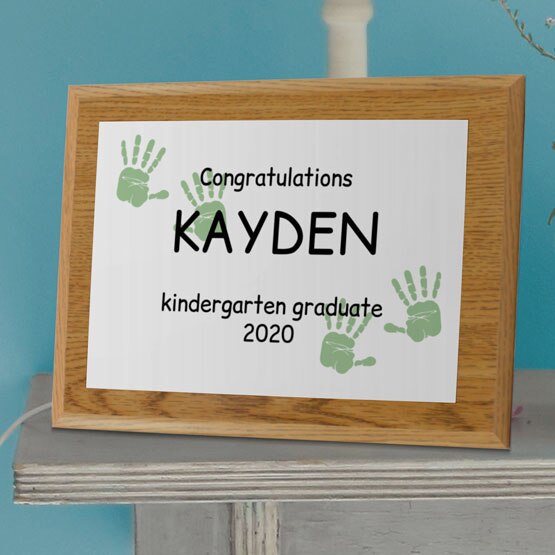 Kindergarten Grad Plaque on Table