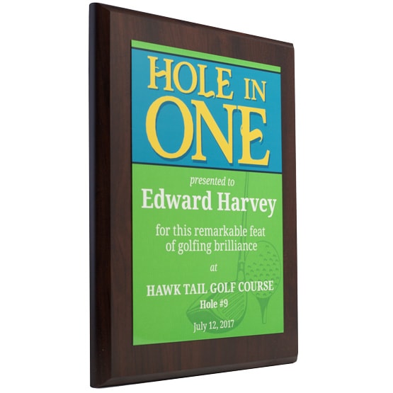 Hole in One Plaque, Gold Award Plaque