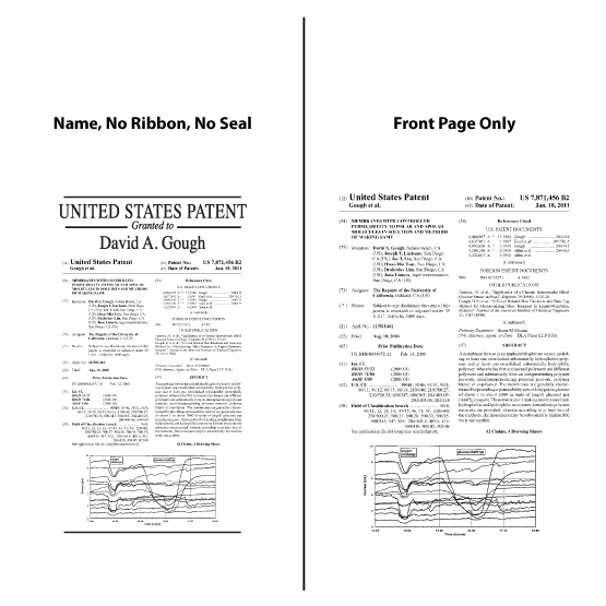 Patent Plaque Design Options