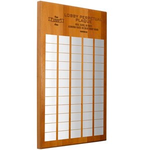 Custom Wood Lobby Perpetual Plaque