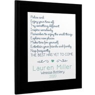 Retirement Plaque With Black Board And Silver Aluminum Plate Featuring Custom Acronym Message And Year And Name