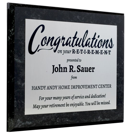 Custom Retirement Gift Plaques