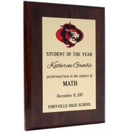 Custom Student of the Year Plaque
