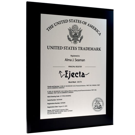 Custom Trademark Award Plaque