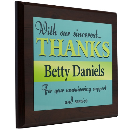 Custom Thank You Award Plaque