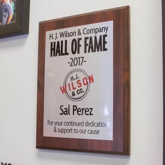 Silver Wall of Fame Plaque on Wall