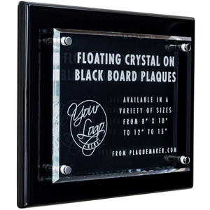 Custom Glass Plaque on Black Piano