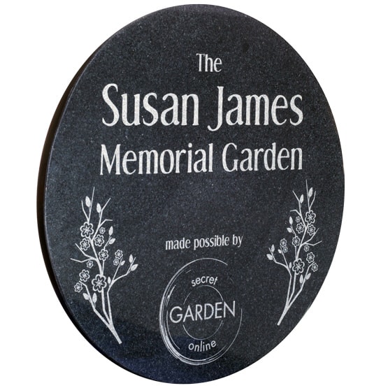 Custom Black Granite Circle Plaque