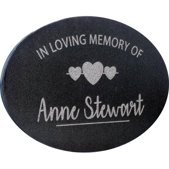 Custom Black Granite Oval Plaque