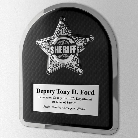 Sheriff Hero Plaque Near Flag