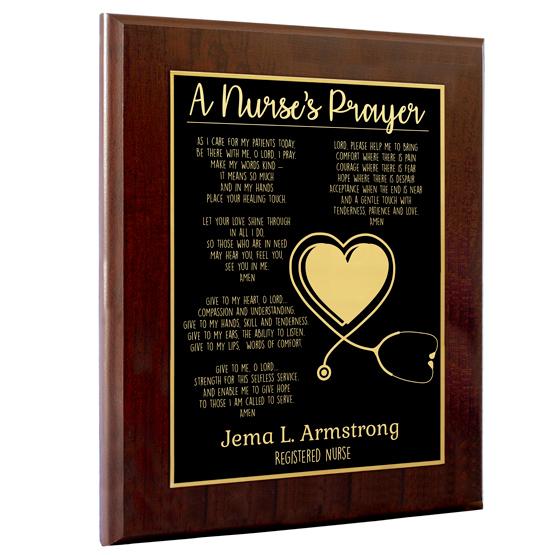 Customized Nurse's Prayer Plaque