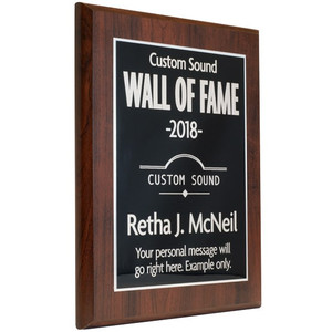 Custom Engraved Wall of Fame Plaque