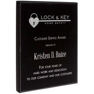 Custom Faux Leather Black Plaque