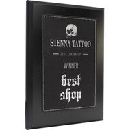 Custom Black Leatherette Plate