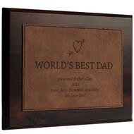 Custom Dark Brown Leatherette Plate