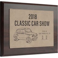 Custom Brown Leatherette Plate