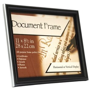 Black Plastic Document Frame