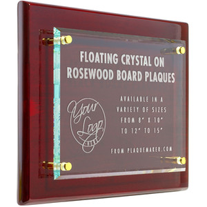 Custom Crystal Plaque on Rosewood