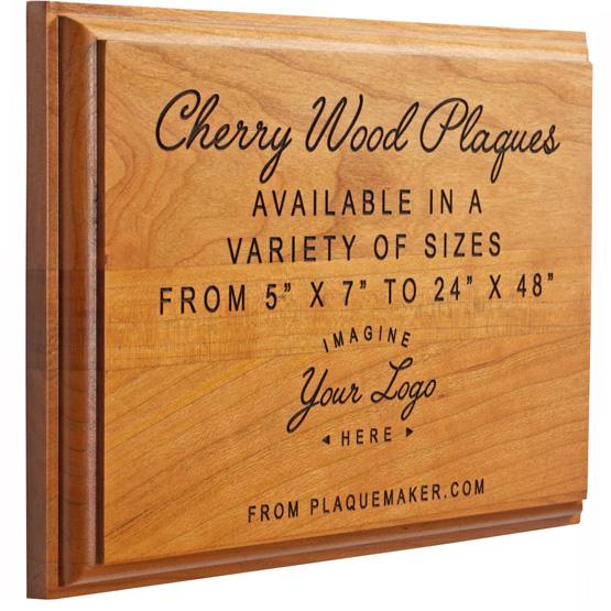 Customizable Wood Plaques - Solid Cherry Wood | 6x8, PlaqueMaker