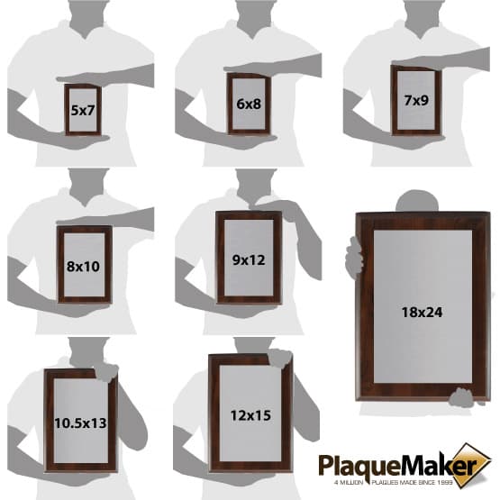 Stainless Steel Plaques Size Chart