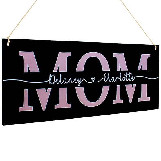 Custom Mom Acrylic Sign on Twine