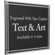 Custom Black And Silver Rectangle Cast Aluminum Sign With Screw Holes Featuring Customization Options