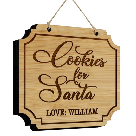 Custom Cookies for Santa Wood Sign