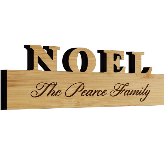 Custom Noel Standing Bamboo Sign