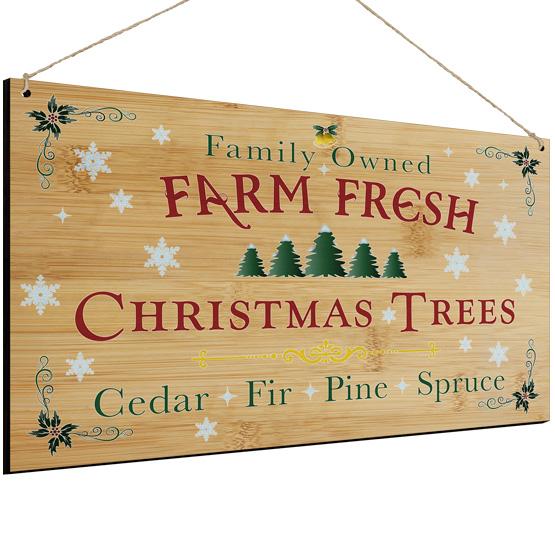 Holiday Tree Farm Bamboo Sign