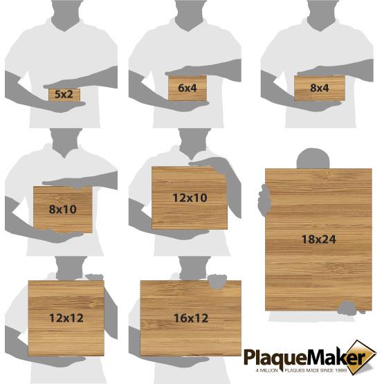 Bamboo Wood Signs Size Chart