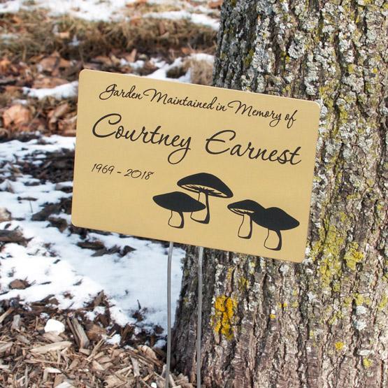 Custom Brass Garden Marker by Tree