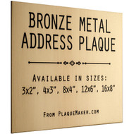 Custom Bronze Metal Address Sign