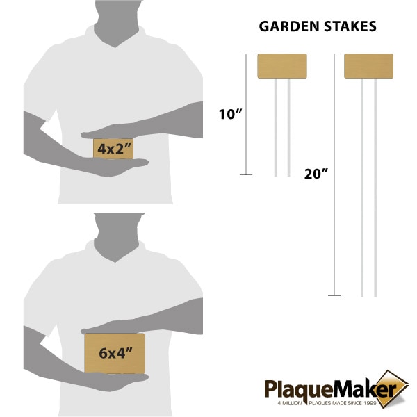 Bronze Garden Markers Size Chart