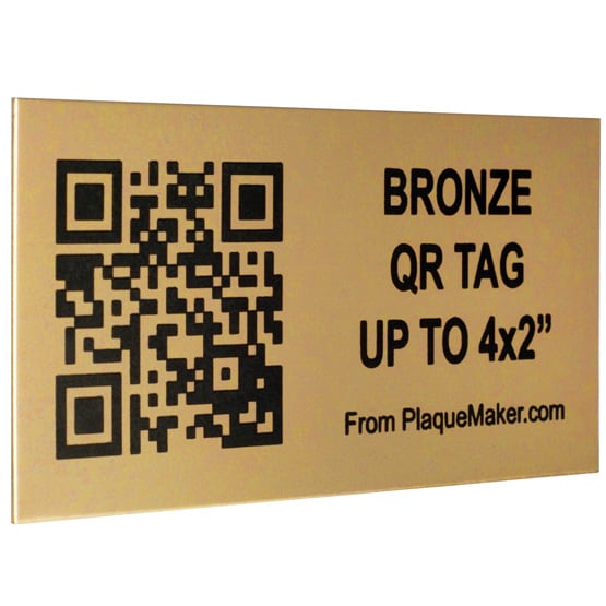 Custom Bronze Metal QR Tag