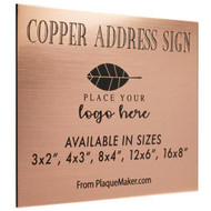 Custom Copper Metal Address Sign