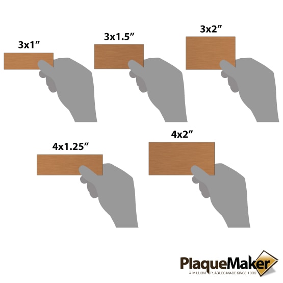 Custom Copper Labels Size Guide