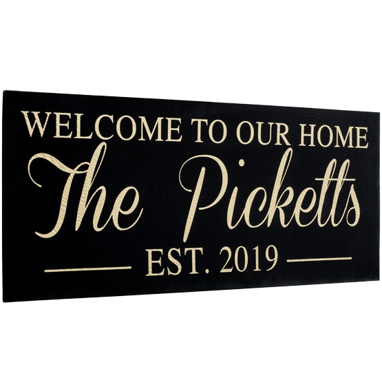 Custom Faux Leather Black Signs