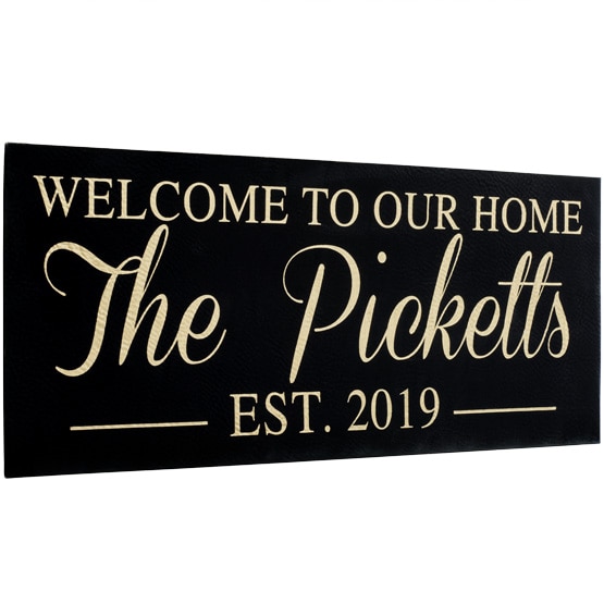 Custom Faux Leather Black Signs