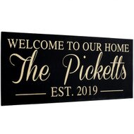 Custom Faux Leather Black Signs