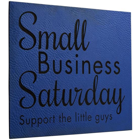 Custom Faux Leather Blue Sign