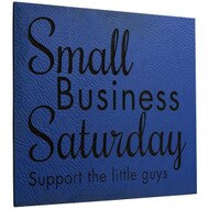 Custom Faux Leather Blue Sign