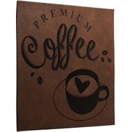 Custom Faux Leather Dark Brown Sign
