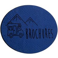 Custom Faux Leather Blue Labels