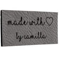 Custom Faux Leather Gray Labels