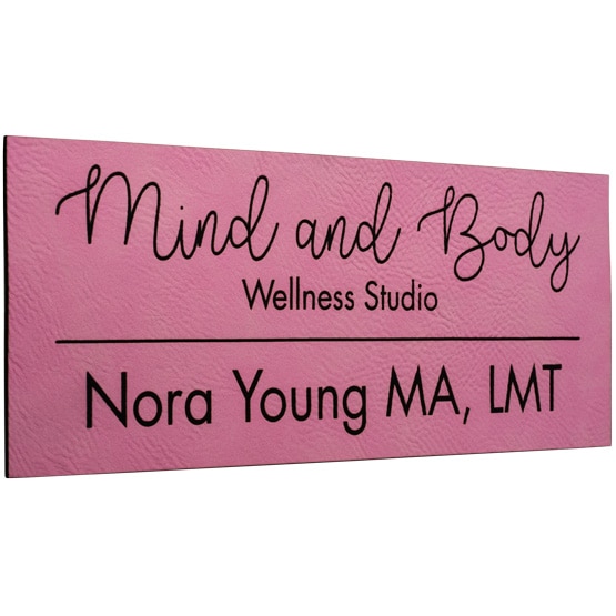 Custom Faux Leather Pink Signs