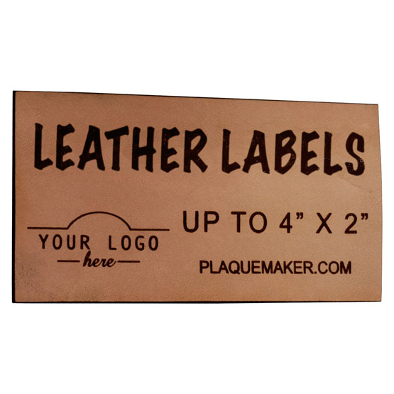 Custom Leather Labels - Engraved Genuine Leather Tags Up to 4x2