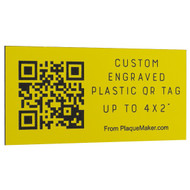 Custom Yellow Plastic QR Code Tags
